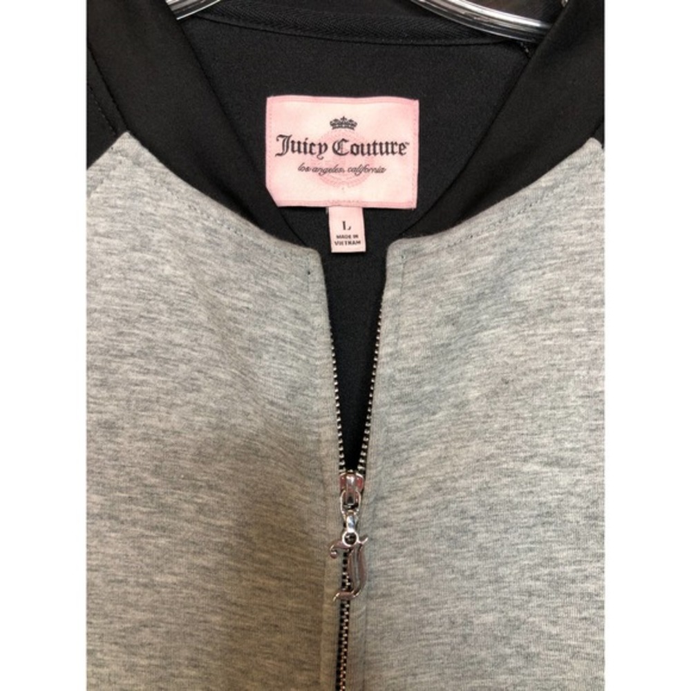 Juicy Couture Women’s Black Grey Scuba Jacket Size Large - Picture 2 of 6